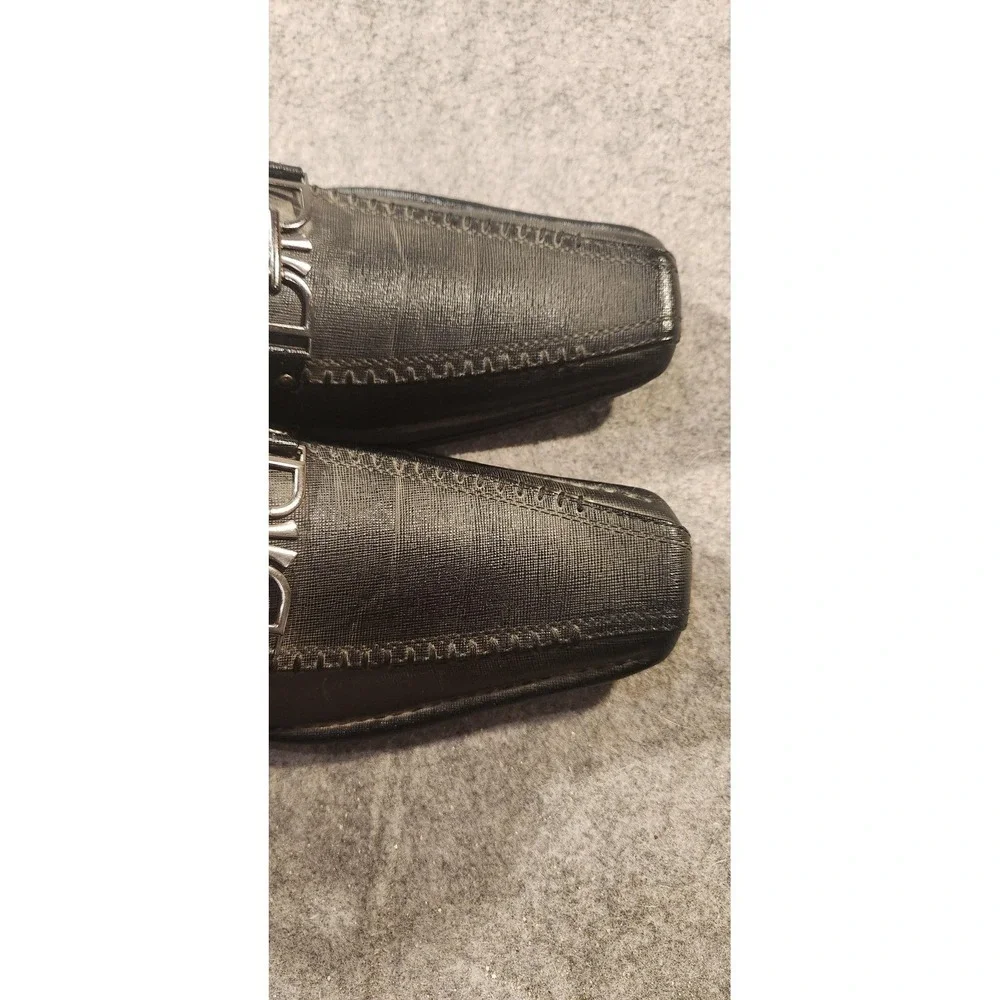 Giorgio Rioni Shoes Mens Size 10 Black Faux Leather‎ Slip On Dress Loafers